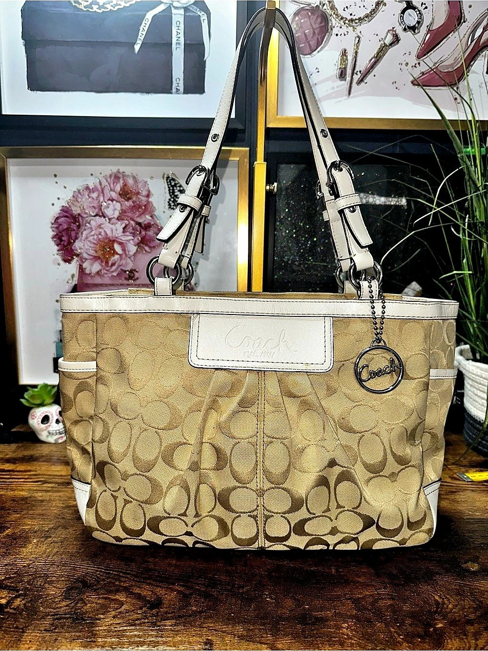 Coach 2009 Soho Signature Pleated Gallery East/West Tote (style F14281)